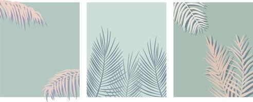 summer exotic backgrounds with palm branches vector