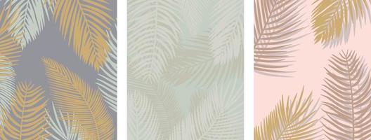 summer exotic backgrounds with palm branches vector