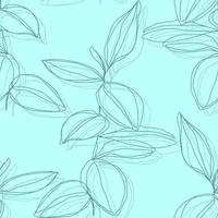 minimalism line art foliage vector seamless pattern