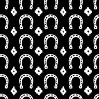 horseshoes and ethnic ornaments vector seamless pattern Wild west cartoon