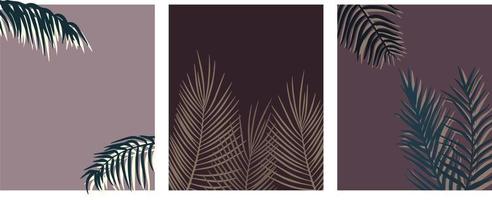 summer exotic backgrounds with palm branches vector