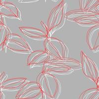 minimalism line art foliage vector seamless pattern