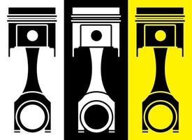 car engine piston. Engine operation, oil change, car service inspection in workshop. Icon in flat style vector