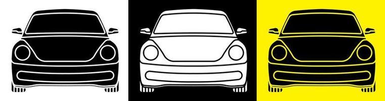 car icon in flat style. Car driving, maintenance in a service center. Road safety. Vector