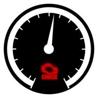 check engine glowing icon on car speedometer. Malfunction, engine breakdown. Vehicle malfunction warning. Service in service center. Vector