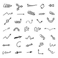 Vector set of hand drawn arrows, elements for presentation