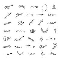 Vector set of hand drawn arrows, elements for presentation