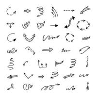 Vector set of hand drawn arrows, elements for presentation