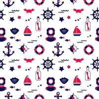 Seamless texture from sailing elements. Pattern, abstract background, wallpaper. Nautical collection,  marine travel icons vector