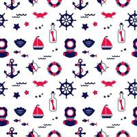 Seamless texture from sailing elements. Pattern, abstract background, wallpaper. Nautical collection,  marine travel icons vector