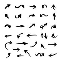 Vector set of hand drawn arrows, elements for presentation