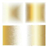colección de vectores de cuadrados monocromáticos geométricos de tinta de semitono dorado