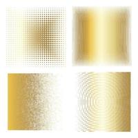 Vector collection of  golden halftone ink geometric monochrome squares