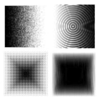 Vector collection of  golden halftone ink geometric monochrome squares