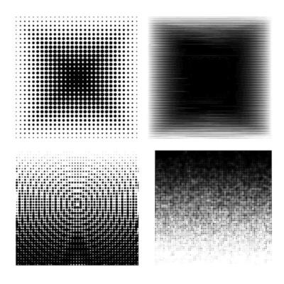 Vector collection of  golden halftone ink geometric monochrome squares
