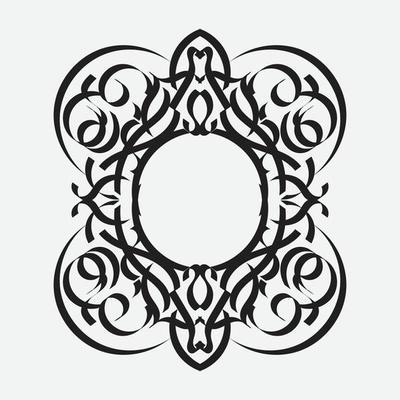 Vector vintage border frame engraving with retro ornament pattern in antique rococo style decorative design