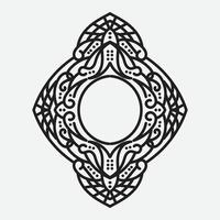 Vector vintage border frame engraving with retro ornament pattern in antique rococo style decorative design
