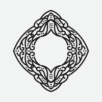 Vector vintage border frame engraving with retro ornament pattern in antique rococo style decorative design