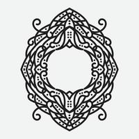 Vector vintage border frame engraving with retro ornament pattern in antique rococo style decorative design