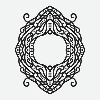 Vector vintage border frame engraving with retro ornament pattern in antique rococo style decorative design