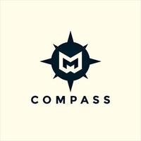 Modern letter M compass logo illustration design vector