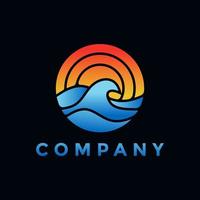 Modern coastal logo illustration design vector