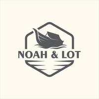 Vintage noah ark logo illustration design vector