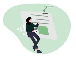 girl with articles flat vector