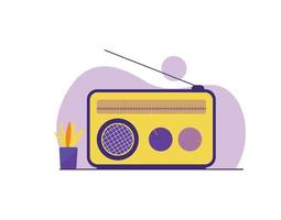 icono de radio para el concepto de medios vector