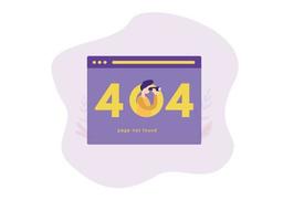 Modern flat design 404 error page can be used vector