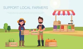 Support local farmers concept vector