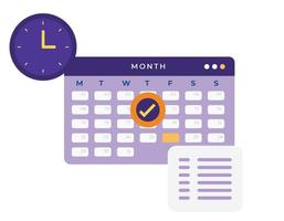 Reservation Icon Calendar And Clock Date And Time vector