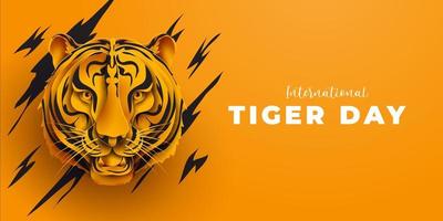 día internacional del tigre 29 de julio vector