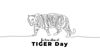 conciencia del día internacional del tigre para la conservación vector