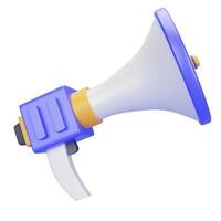 Megaphone 3D Icon Illustration for your website, user interface, and presentation. 3D render Illustration. photo