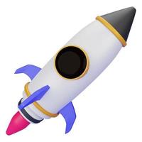 ilustración de icono de cohete 3d para su sitio web, interfaz de usuario y presentación. Ilustración de procesamiento 3d. foto
