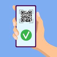Reading with validation of a QR code label vector