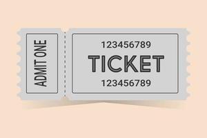 Grey ticket for one person on a colored background vector