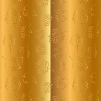 Minimal botanical art seamless pattern gold vector