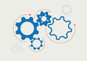 the gears on grey background. Business and industry concept with options vector