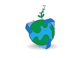 Recycle to save the world to reduce global warming vector