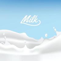 Realistic milk splash vector background illustration