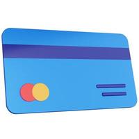 3d rendering blue credit card isolated photo