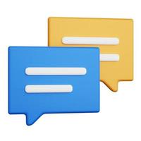 3d rendering chat blue and yellow isolated photo