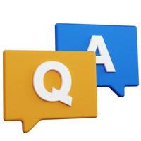 3d rendering chat question and answer isolated photo