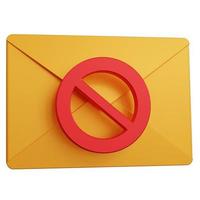 3d rendering block mail yellow isolated photo