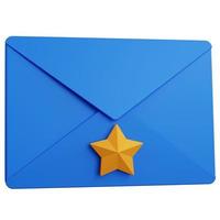 3d rendering favorite mail blue isolated photo