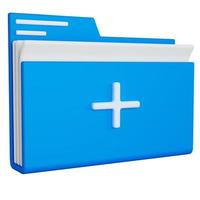 blue add folder isolated 3d render illustration photo