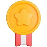 star medal isolated 3d rendering illustration photo