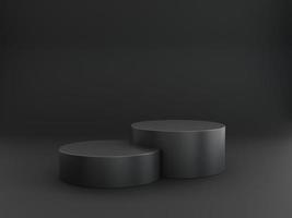 two round black podiums are great for 3D Rendering product presentations photo